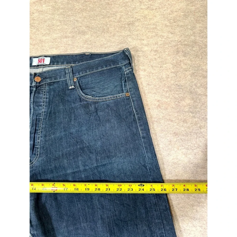Levis 501 Original Fit Straight Jeans‎ Mens 40x30 Blue Denim High Rise Dark Wash